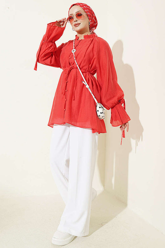 Chemise Alizarin À Boutons Et Lien