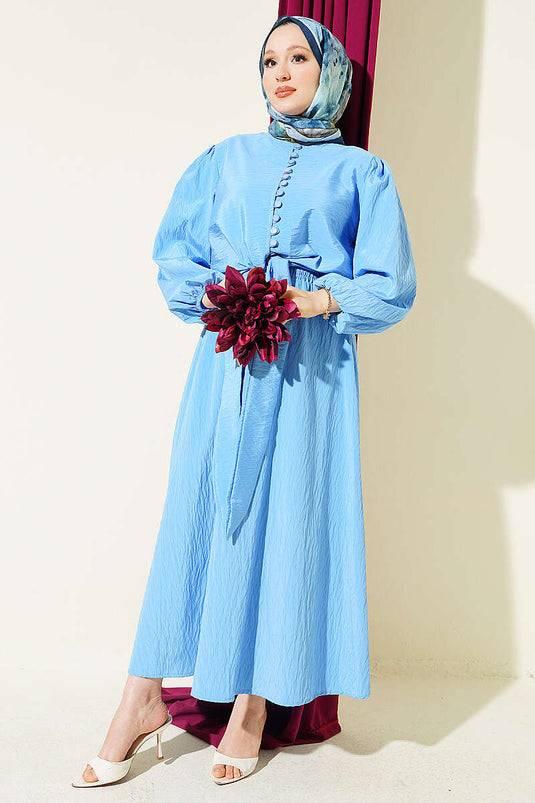 Ensemble Jupe À Boutons Bleu
