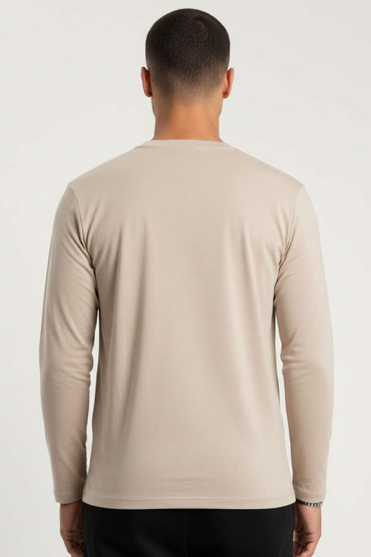 Sweat-shirt basique à col rond pour homme couleur pierre