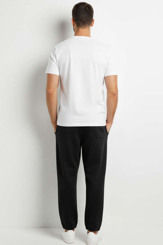 Bisiklet Yaka Basic Erkek T-shirt Beyaz