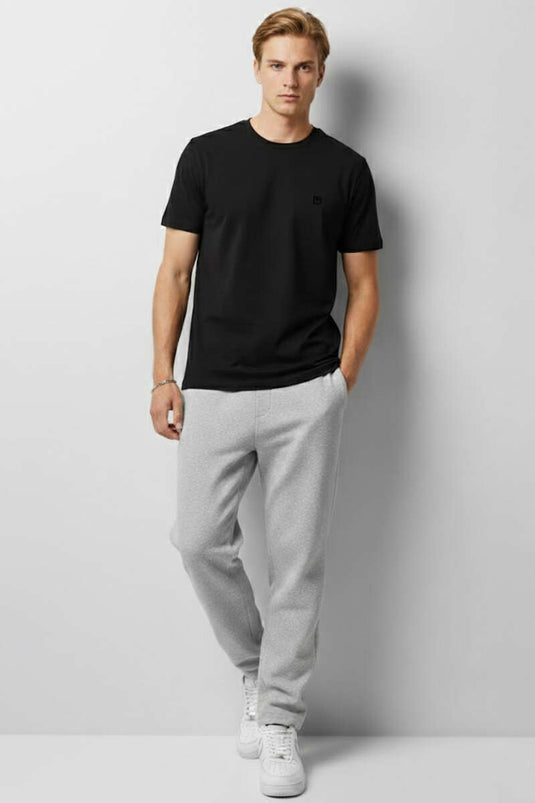 Bisiklet Yaka Basic Erkek T-shirt Siyah