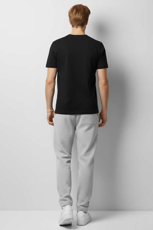 Bisiklet Yaka Basic Erkek T-shirt Siyah