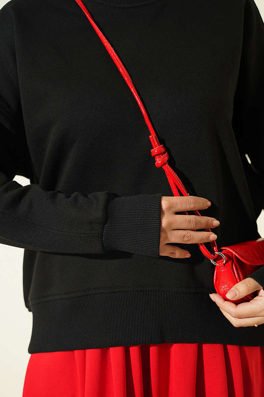 Bisiklet Yaka Basic Tunik Siyah