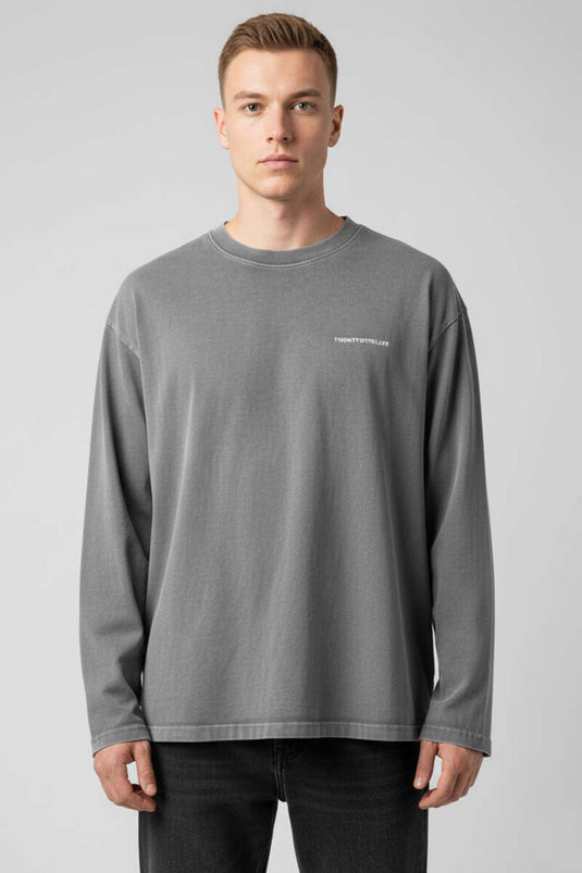 Crew Neck Printed Sweatshirt Grey