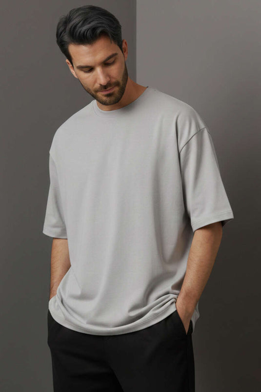 Crew Neck Men's T-Shirt Gray