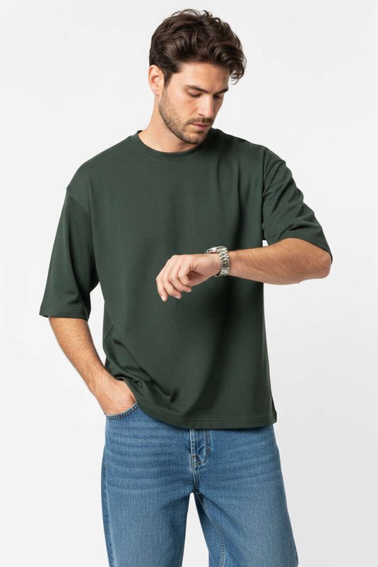 Crew Neck Men's T-Shirt Olive Green