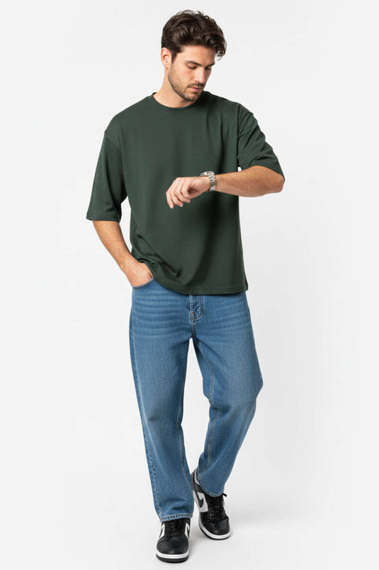 Crew Neck Men's T-Shirt Olive Green