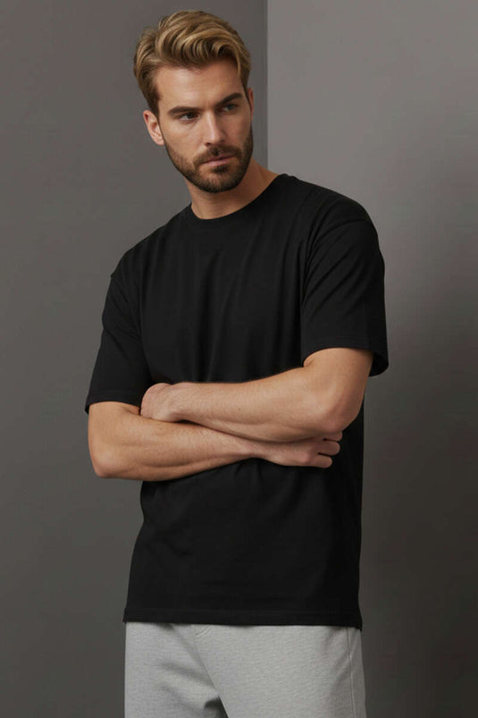 Crew Neck Men's T-Shirt Black