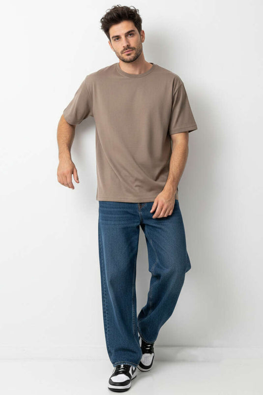 Crew Neck Men's T-Shirt Mink