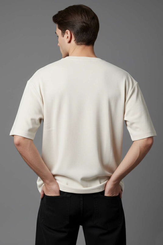 Bisiklet Yaka Fakir Kollu T-shirt Taş