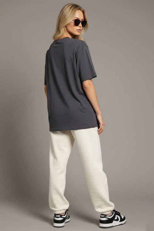 Crew Neck Short Sleeve T-shirt Smoke Gray