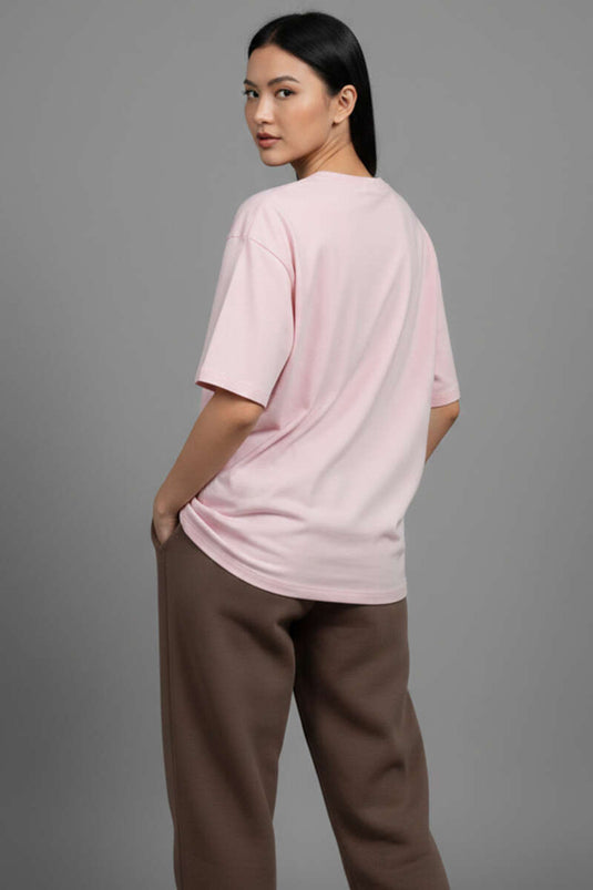 Crew Neck Short Sleeve T-shirt Pink