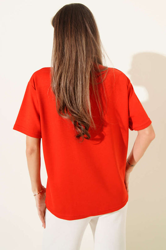 Crew Neck Loyşa T-shirt Red