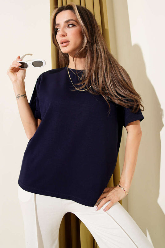 Crew Neck Loyşa T-shirt Navy Blue