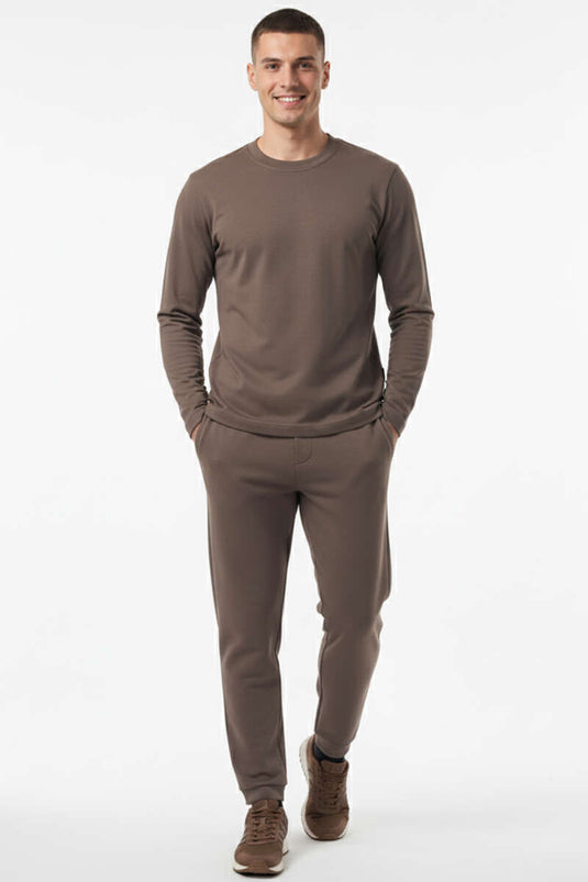 سويت شيرت رجالي برقبة دائرية من فرو المنك