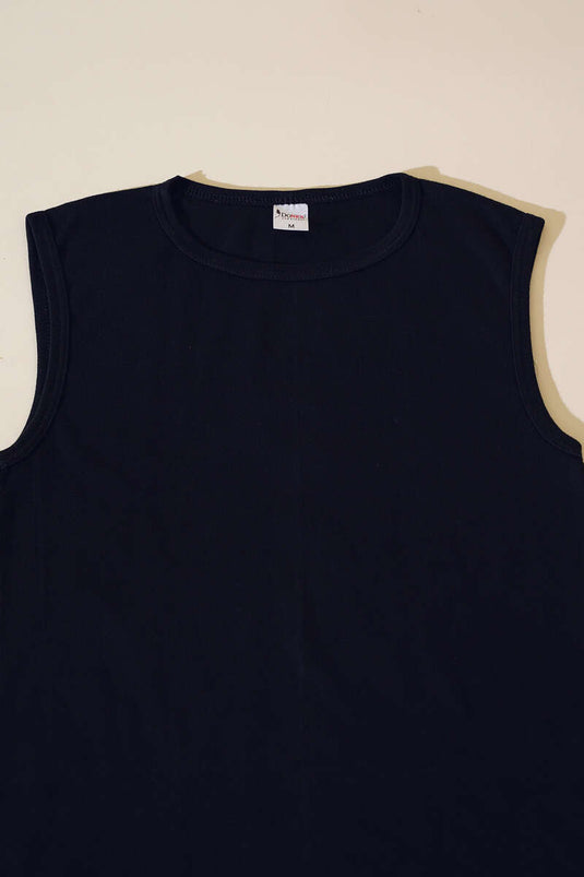 Crew Neck Zero Sleeve Women's Bodysuit Black