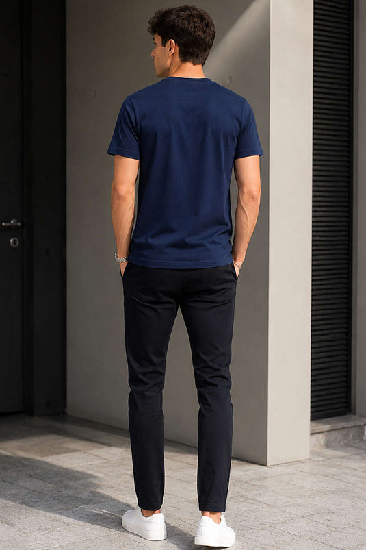 T-shirt homme en surem col rond bleu parlement