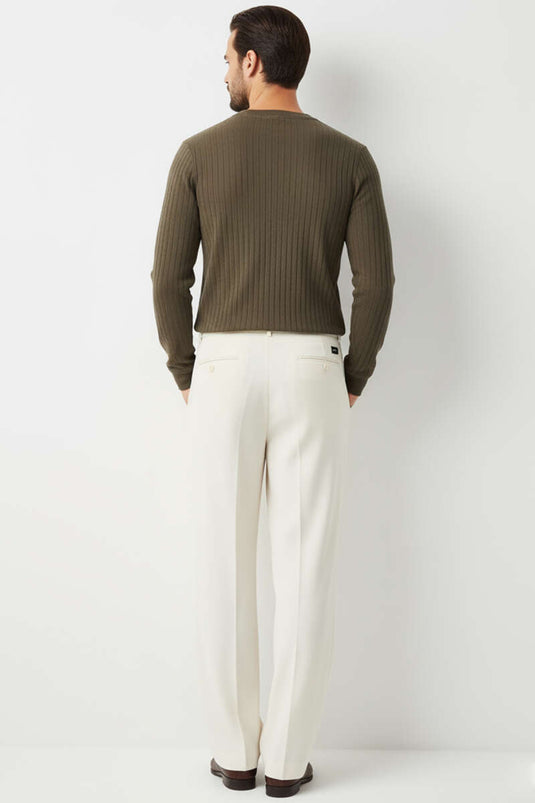 Herren-Langarmshirt mit Rundhalsausschnitt, Braun