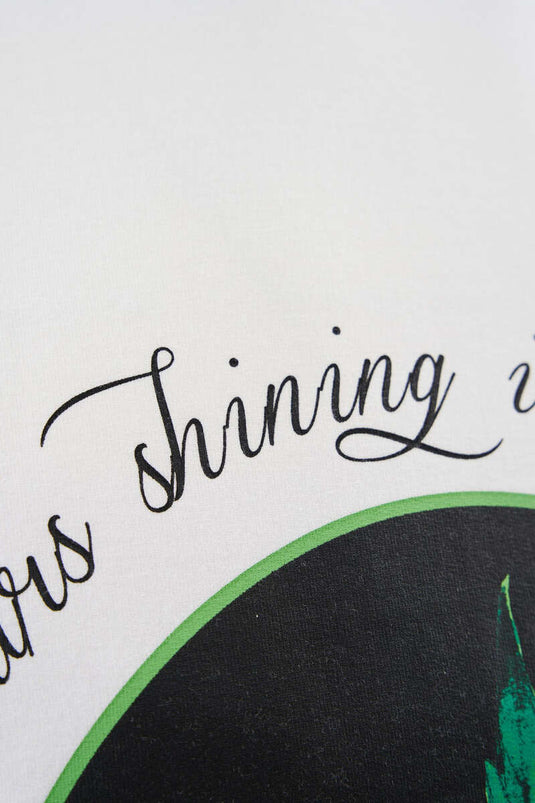 Plant Printed Men's T-shirt Ecru