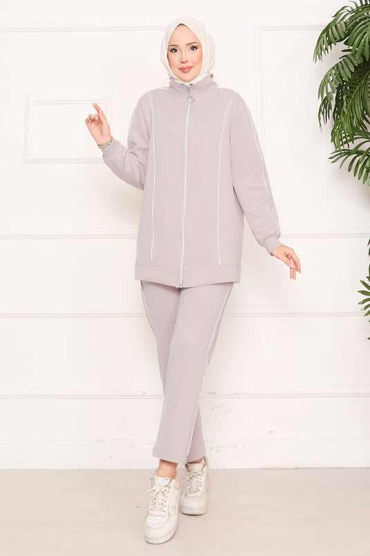 Biye Detaylı İkili Takım Bej