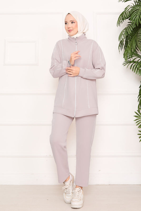 Biye Detaylı İkili Takım Bej