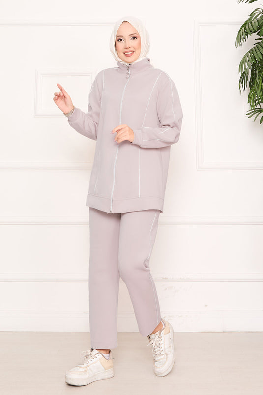 Biye Detaylı İkili Takım Bej