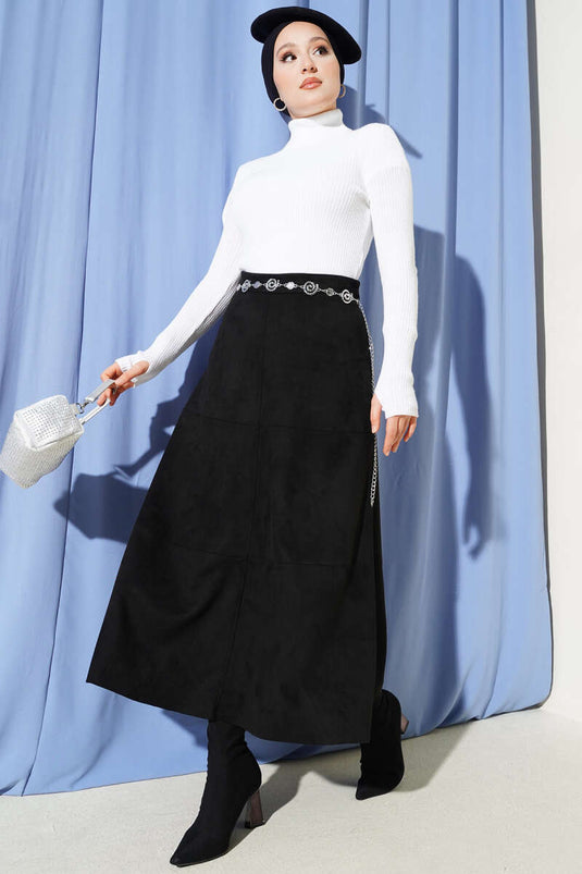 Turtleneck Finger-Tucked Knit Sweater Ecru