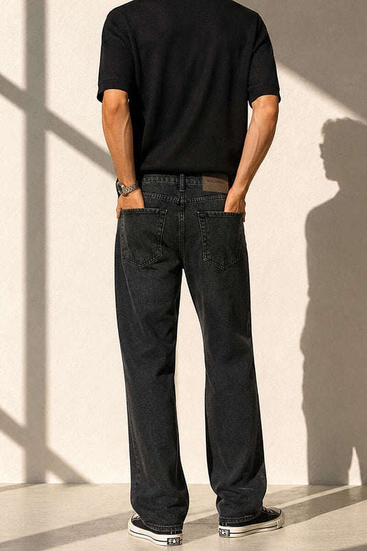 Pantalon en jean baggy pour homme noir
