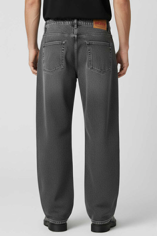 Men's Wide Leg Denim Trousers Grey