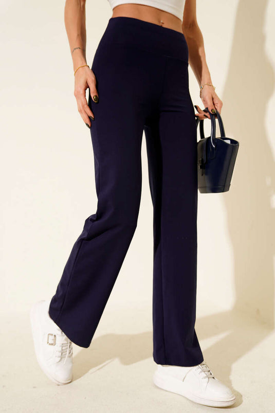 Weit geschnittene Loisha-Hose, marineblau