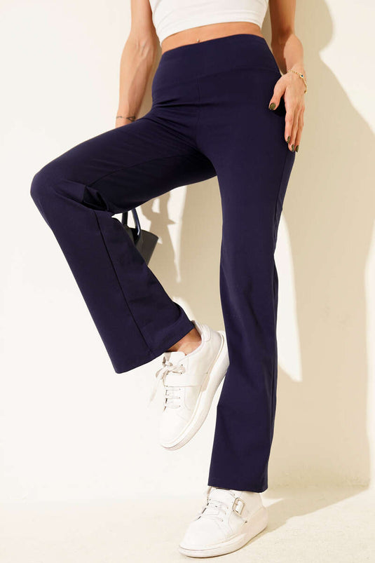 Weit geschnittene Loisha-Hose, marineblau