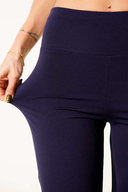 Weit geschnittene Loisha-Hose, marineblau