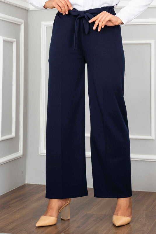 Narrow Leg Modest Navy Pants
