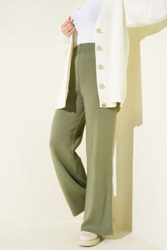Pantalon en tricot ample Bol Paça vert pistache