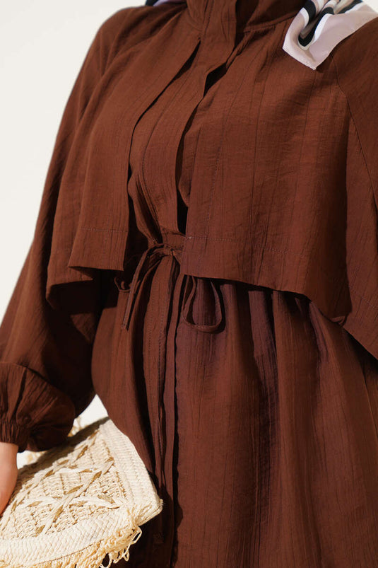 Bolero Detaylı İkili Takım Kahve