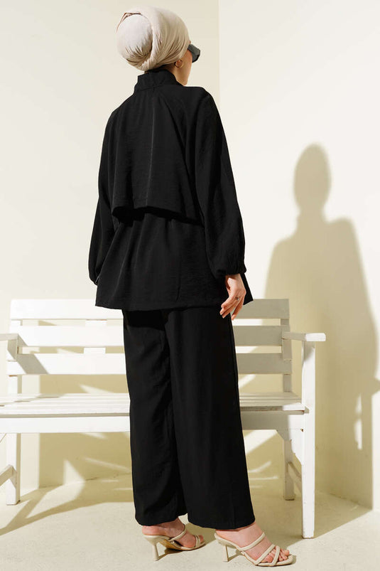 Bolero Detailed Two Piece Suit Black