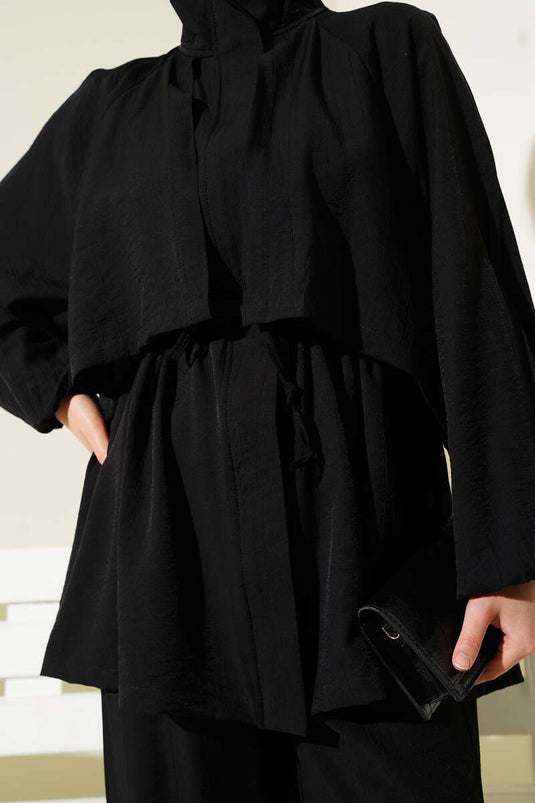 Bolero Detailed Two Piece Suit Black