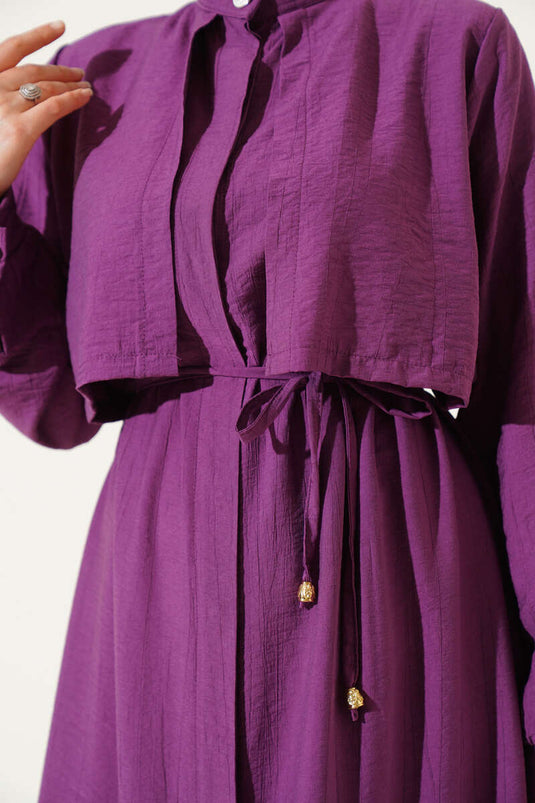 Bolero Detaylı Uzun Tunik İkili Takım Magenta