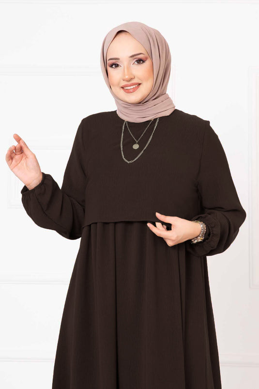 Robe style boléro marron amer