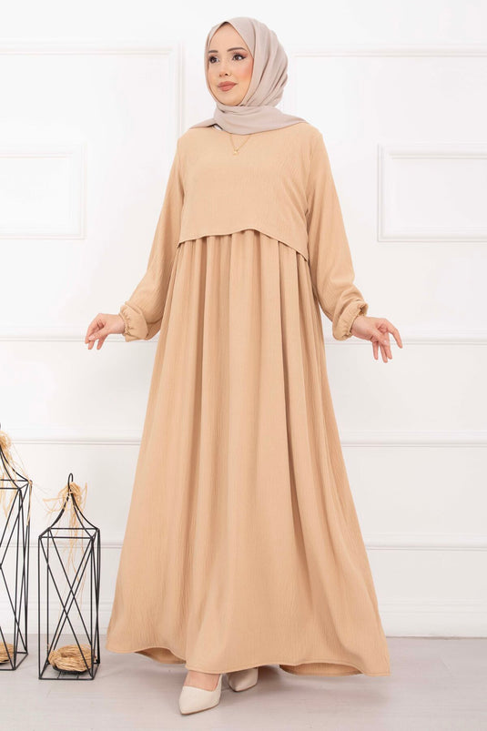 Bolero Görünümlü Elbise Latte