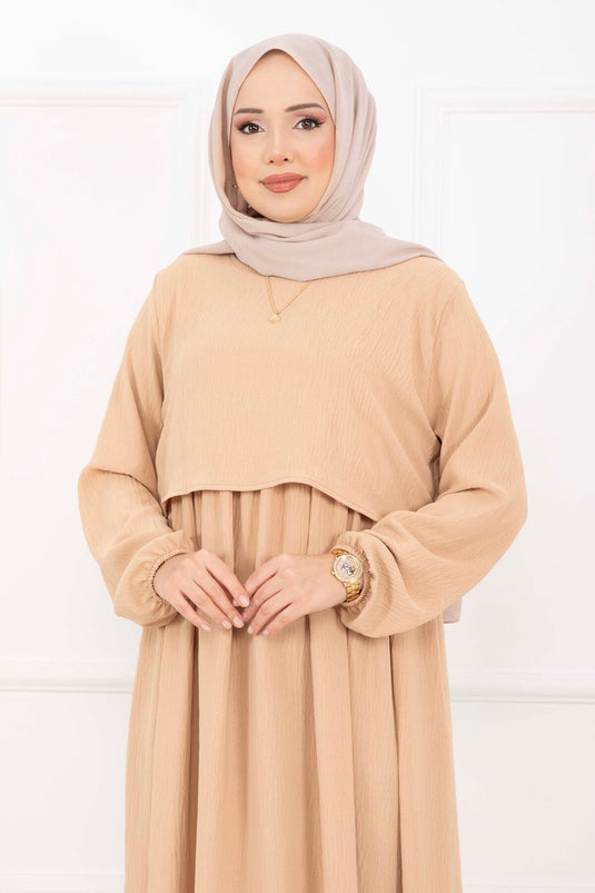 Bolero Görünümlü Elbise Latte