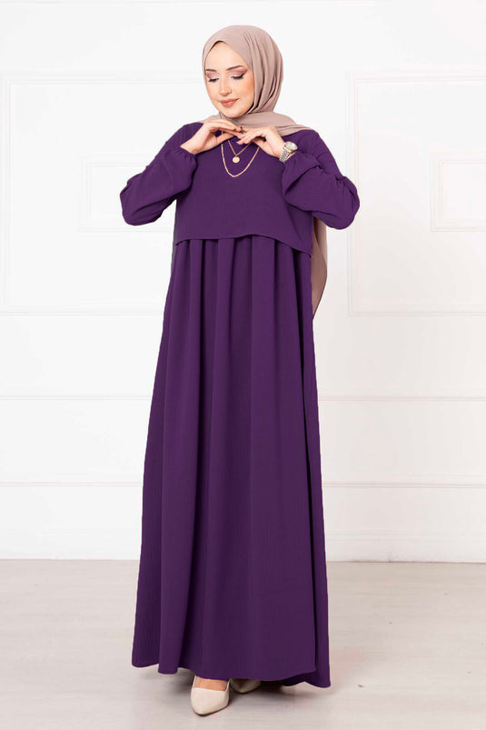Bolero Görünümlü Elbise Mor
