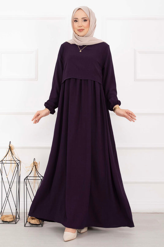 Bolero Görünümlü Elbise Mürdüm