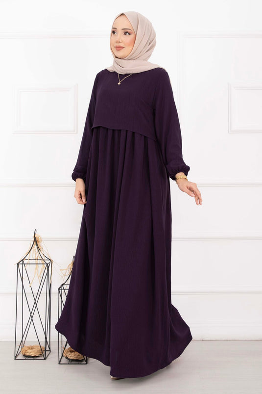 Bolero Görünümlü Elbise Mürdüm