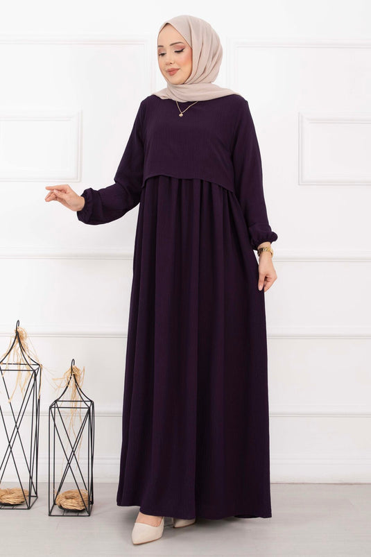 Bolero Görünümlü Elbise Mürdüm