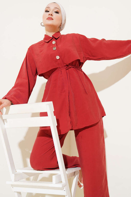 Bolero gouden tweedelig setje met knoopjes