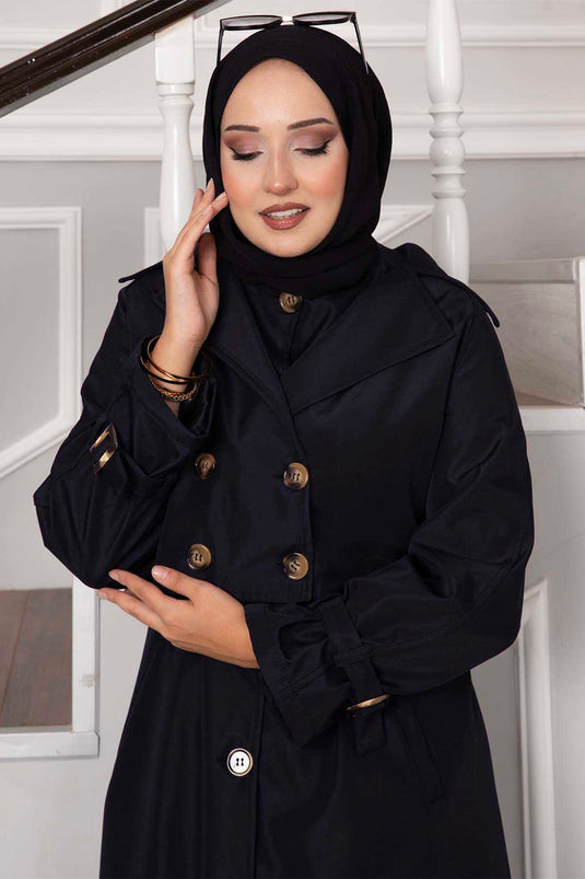Navy Blue Trench Coat