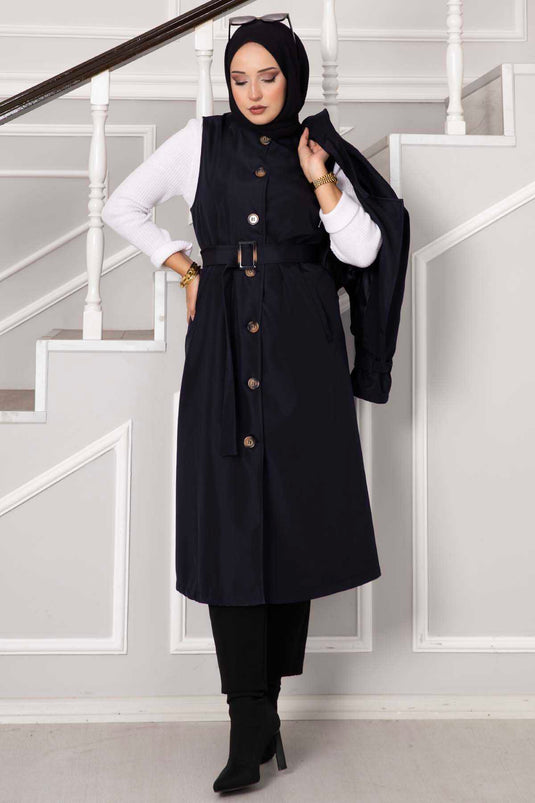Navy Blue Trench Coat