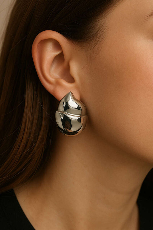 Domed Silver Earrings