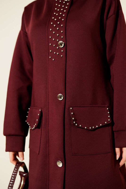 Ensemble deux pièces de plongée à perles couleur bordeaux